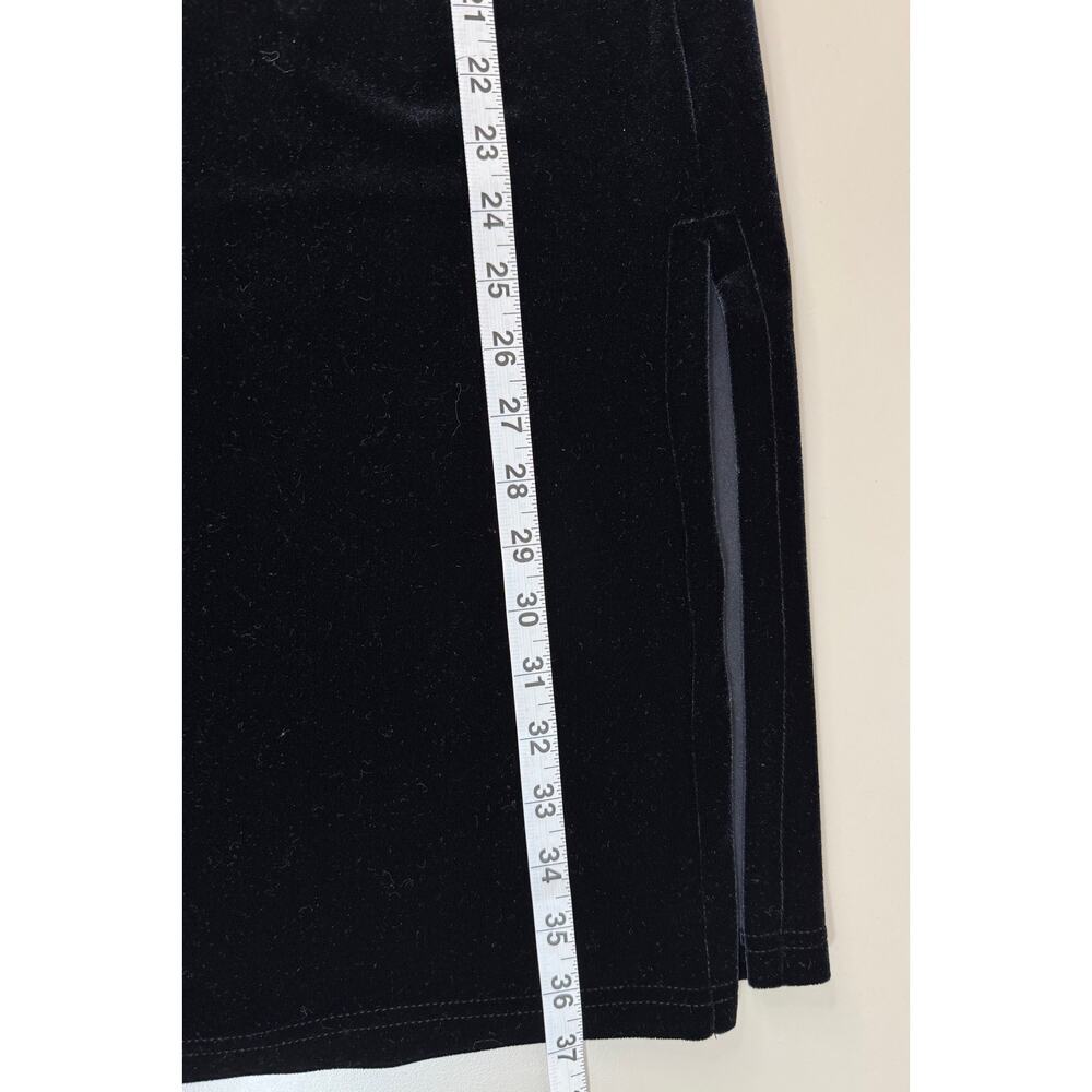 Vintage 90s Y2K Black Velvet Maxi XL Skirt Spooky Halloween Witchy WhimsyGoth - Picture 8 of 9